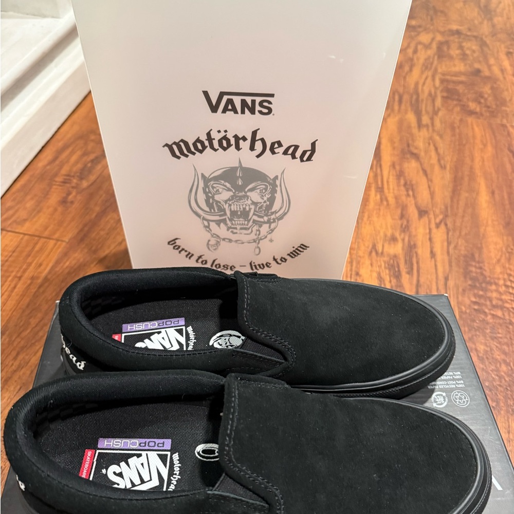 Vans Black Motörhead Slip-On Sneakers BRAND NEW! - Picture 2 of 8